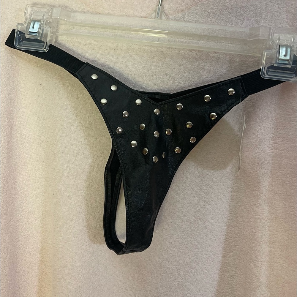 Leather Thong with studs